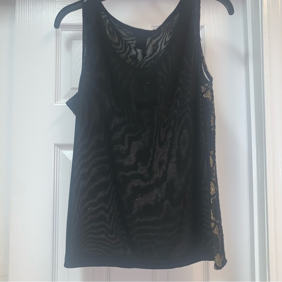 Objects D’art Brand top that is black with very complimentary gold undertones. - Picture 2 of 4